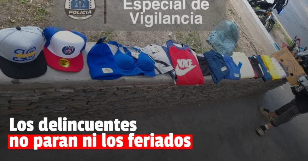 Un delincuente fue detenido luego de robar varias prendas de un local céntrico