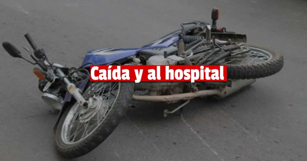 Un hombre cayó de su moto y tuvo que ser asistido de urgencia