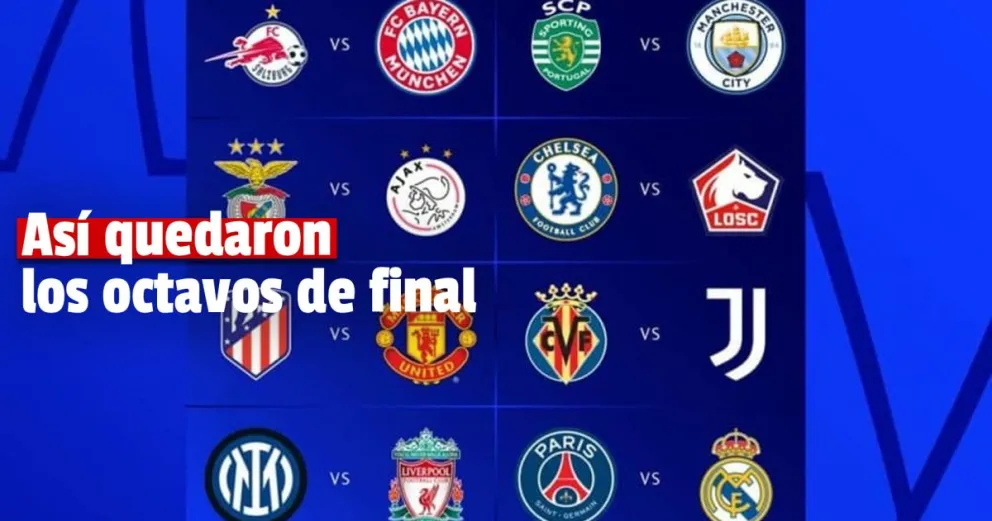 Así quedaron los cruces de los octavos de final de la Champions