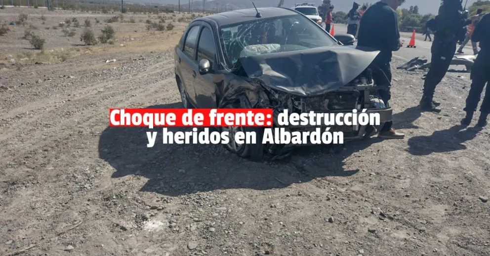 Albardón: varios heridos por choque frontal Ruta 40