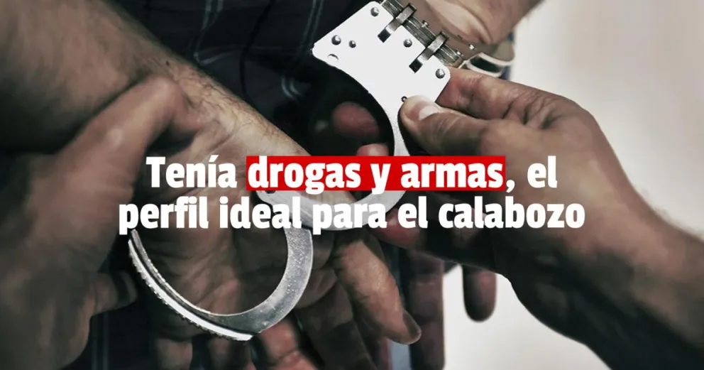 Detienen a un hombre con droga y armas