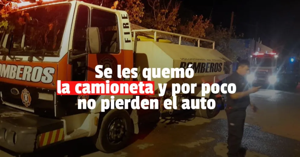 Una camioneta se prendió fuego y por poco no quema toda la casa
