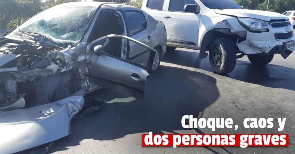 Dos personas heridas por un siniestro vial múltiple en Ruta 40