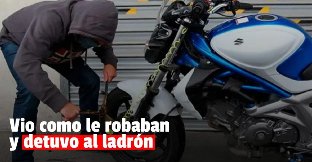 Un hombre detuvo a un delincuente cuando intentaba robarle su moto