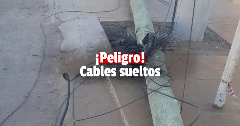 Un camión tiró un poste de luz en una zona muy transitada 
