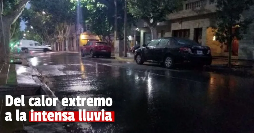 Tras el intenso calor, una fuerte lluvia sorprendió a los sanjuaninos